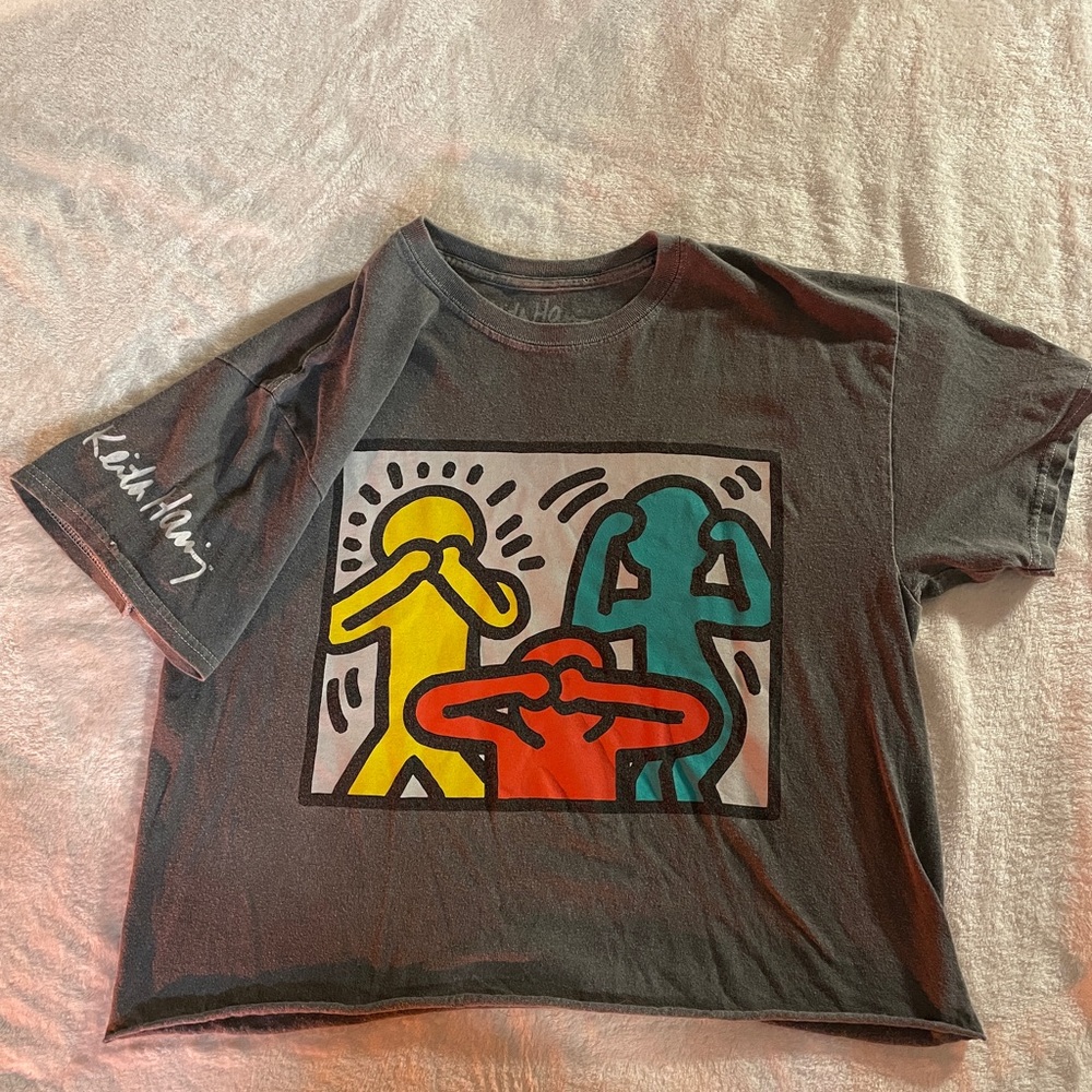 Keith Haring Goody Two sleeve cropped top